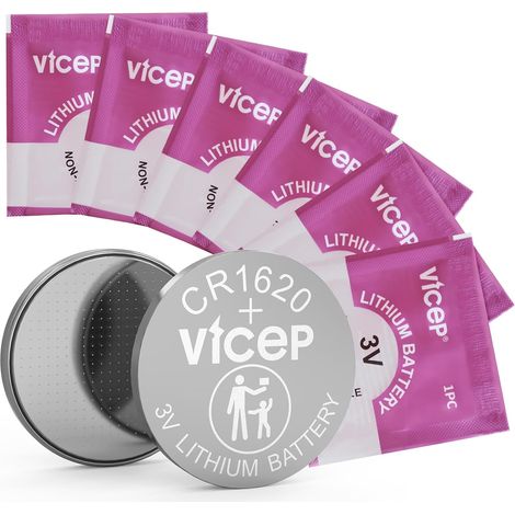 Lot de 6 Piles CR1620 Pile Bouton CR 1620 3V pour la télécommande (1/5)