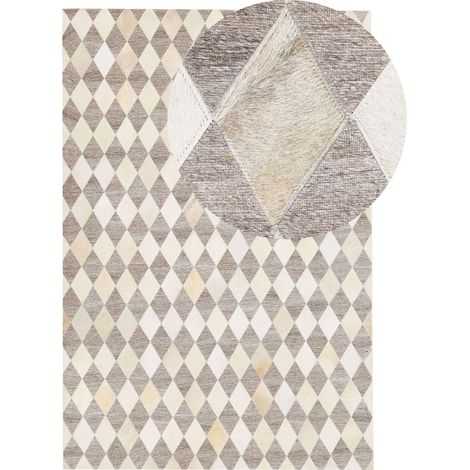 Rug SESLICE Beige 160 x 230 cm Leather (1/5)