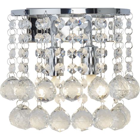 Searchlight Hanna - Parete interna 2 luci cromate con cristalli, G9 (1/6)