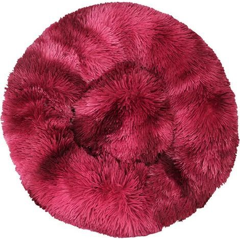 Cama para gatos, cojín suave y lavable para perros y gatos (estampado tie-dye rojo vino, 70 cm) (1/5)