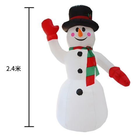 Bonhomme de Neige Gonflable avec Lumières LED pour Jardin Intérieur Extérieur Décoration de Noël 240 cm (1/5)