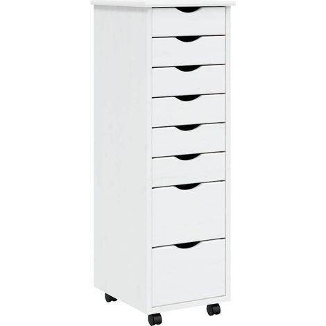 GBLY Rollschrank mit Schubladen MOSS Weiß Massivholz Kiefer (1/5)