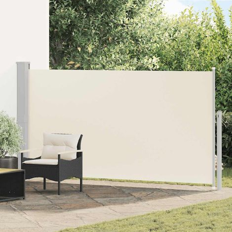 Auvent latéral rétractable brise-vue pour terrasse et jardin polyester crème 160 x 300 cm - PANGIVO (1/5)