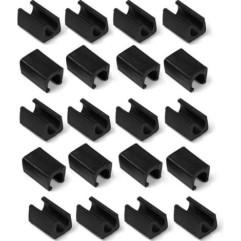 20 pezzi di protezioni per pavimenti in plastica per uso domestico, tappi antiscivolo per gambe di sedie, diametro inserto tubo 12 mm, neri (1/5)