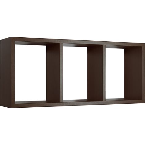 Estante rectangular de pared 3 compartimentos mod. Tristano Wengue (1/5)