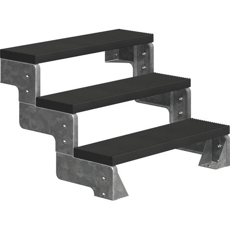 Dolle Außentreppe Gardentop 54-66cm Geschosshöhe mit Trimax anthrazit 80cm breit ohne Geländer