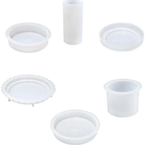 Moule en silicone cylindrique pour bougie, moule à résine époxy, moule de pâtisserie artisanal, idéal pour création DIY et décoration. (1/4)