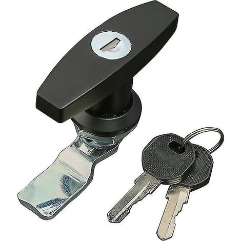Rostfreier, T-förmiger Verriegelungsgriff für Werkzeugkasten, Schublade, Wohnwagentür, Wohnmobil, LKW – Schwarz