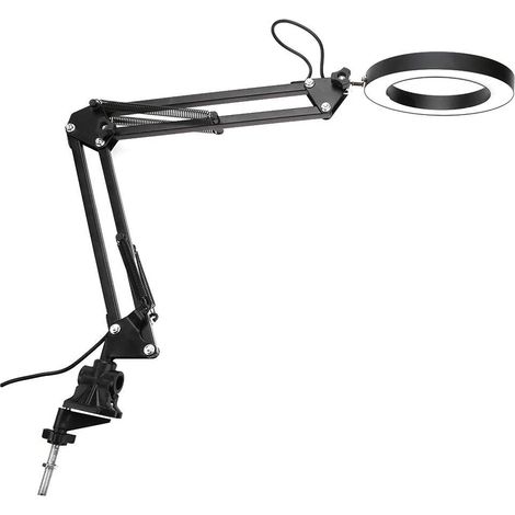 Lampe de table pliable pour soins oculaires, bras articulé flexible, fixation par pince, USB, trois tons (1/5)