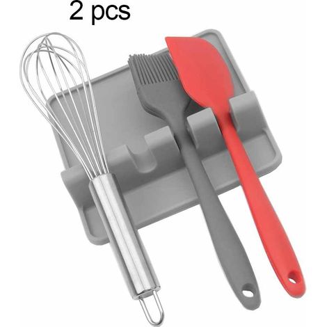 Support Pour Cuillère - En Silicone Alimentaire - Résistant À La Chaleur Jusqu'à 220 °C - Pour Cuisinière Et Plan De Travail - Par 2 (1/5)