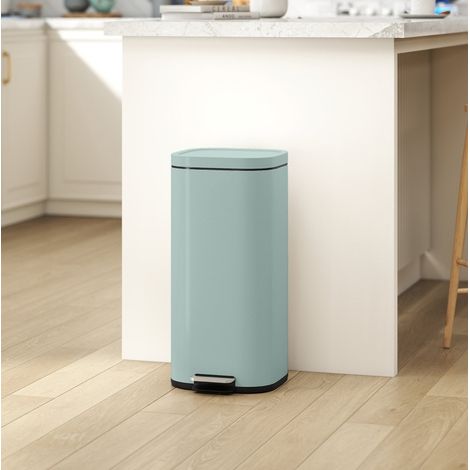 Papelera de cocina con pedal 30 L con tapa, cierre suave, verde OKMYHOME (1/5)