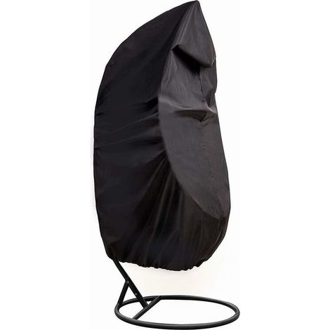 Copertura per sedia sospesa - Copertura per sedia a uovo sospesa impermeabile 210D - Protezione UV e antipolvere - Copertura per sedia a uovo sospesa 190 X115 cm, Nero