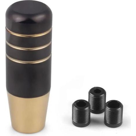 Applicable Shift knob 9CM Aluminum Black Gold Gear Shift Knob Racing Car Universal Manual Transmission Shifter Lever Knob with Three Adapters (1/5)