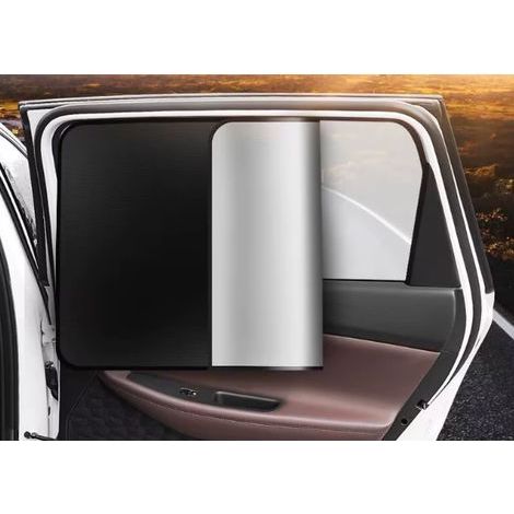 2 Pièces Voiture de Protection Solaire, Rideaux Pare Soleil avec Aimants pour Fenêtre Arrière de Voiture, Bloquer Les Rayons UV et la Chaleur, pour Enfants Adultes et Animal Domestique (1/5)