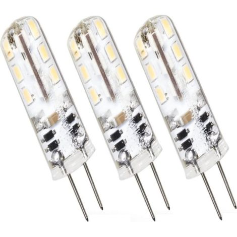 3 Ampopules LED G4 1,5W Silicone 95 lumens blanc chaud 3000K (1/4)