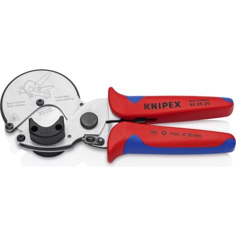 KNIPEX 90 25 25 Pipe Cutter for composite and plastic pipes with multi-component handles chrome-plated 210 mm (1/9)