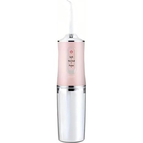 Dispositif d'irrigation buccale rechargeable - 3 modes de pression, embout rotatif à 360° - Rose
