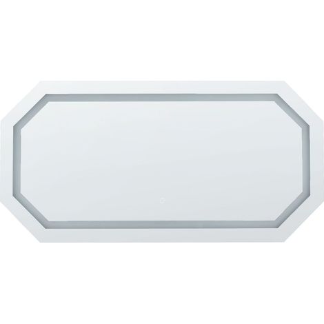 LED-Badezimmer-Spiegel LOCMARIAQUER 120 cm 60 cm Silber