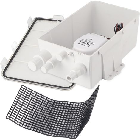 Pompe à eaux usées de type douche 12 V/24 V CC, 750 GPH, avec interrupteur marche/arrêt automatique, réservoir de vidange de cale à entrées multiples, adaptée aux navires et yachts G750-0124V (1/5)