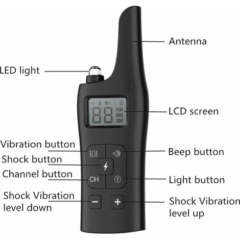 Collier Dressage de Chien avec Télécommande 800M, RGHS Collier D'aboiement pour Chien Rechargeable Étanche IP67 avec Vibration Et Son, pour Petit/Moyen/Grand (1/4)