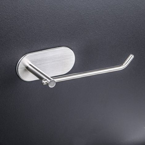 Porte-papier toilette Porte-serviette autocollant Porte-papier toilette en acier inoxydable sans perçage Porte-papier toilette (1/5)