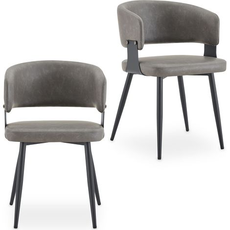 Lot de 2 chaises PAVIA Gris (Lot de 2) (1/4)