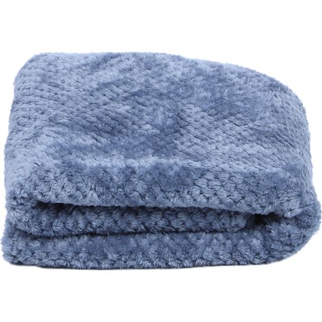 Couverture douce en polyester pour chambre lit, housse de lit air conditionné décoration bleue 120x200cm