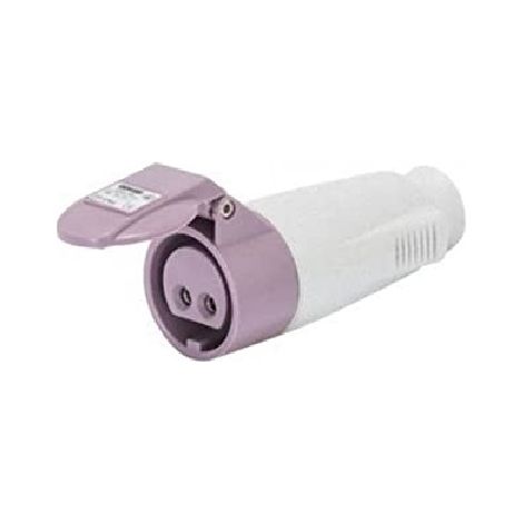 Presa Mobile Diritta IP44 2P 16A 20-25V, Viola