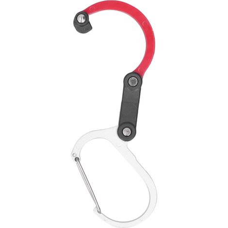 D-Karabiner, multifunktional, tragbar, Hakenverschluss aus Aluminiumlegierung, ideal für Outdoor-Aktivitäten wie Camping, Picknick und Wandern (Rot) (1/5)