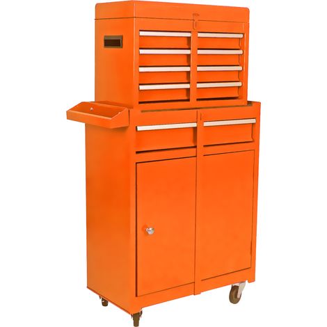 Werkzeugschrank mit 5 Schubladen Stahl Orange OKMYHOME (1/4)