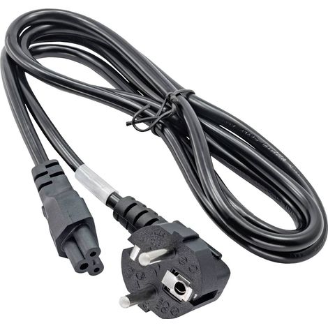 Câble d'alimentation pour ordinateur portable AKYGA AK-NB-01A trèfle CCA CEE 7/7 / IEC C5 1,5 m (1/5)