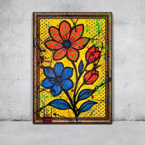 Gemälde Blütenrausch Rahmen Gold 120x80 cm (1/5)