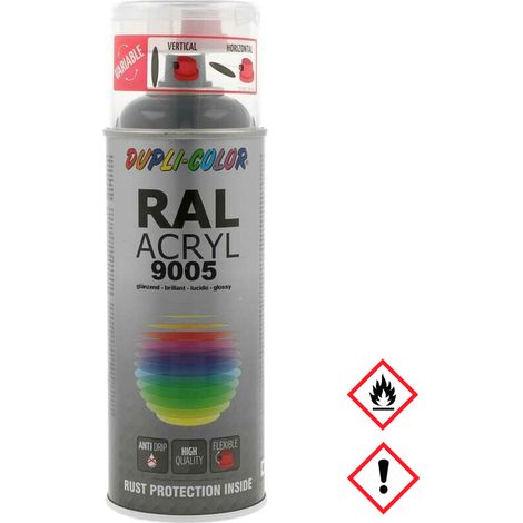 Peinture Acrylique Duplicolor Noir Foncé Séchage Rapide, Haute Brillance, Ral 9005 - Motip Dupli France