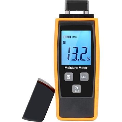 HD digital moisture meter with backlit LCD screen – Measuring range 0 to 80% – 8 calibrations for wood and fibrous materials (1/5)