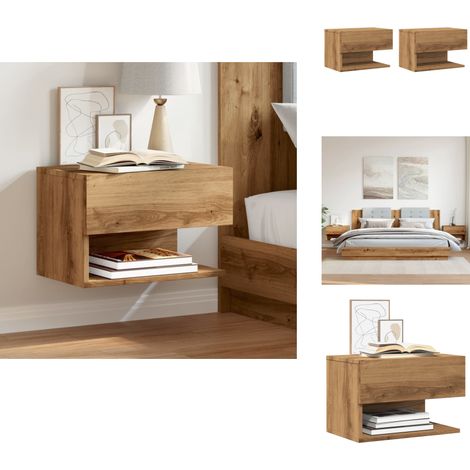 Wand-Nachttische 2 Stk. Artisan-Eiche - Wand-Nachttisch - Wand-Nachttische - Schwebender Nachttisch - Wand-Nachtschrank