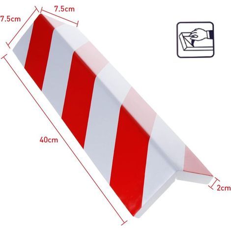 2 Pièces Protection d'Angle Mur Garage Blanc/Rouge Protection Voiture Mousse Protection Murale Garage, Mousse de protection autocollante contre les chocs et les rayures