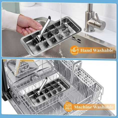 Bac à Glaçons Acier Inoxydable - 18 Fentes - Avec Pince - Démoulage Facile - Pour Cuisine et Bar CASSETTE RECHARGE POUR SEBUMET (1/5)
