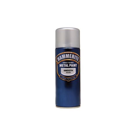 Hammerite Direct-to-Rust Smooth Finish Aerosol Spray Paint – 400ml Silver (1/5)