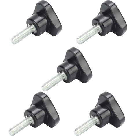 Lot de 5 vis à molette pour tour à main, poignée de verrouillage triangulaire M6x32x20