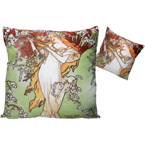 Kissen mit Füllung/Reißverschluss - A. Mucha, Frühling (carmani)