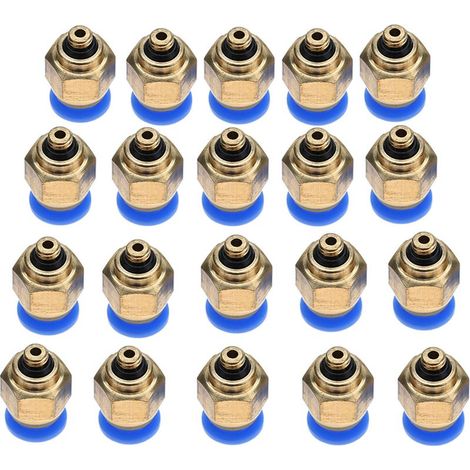 Raccord rapide pneumatique pour tuyau d'air de 4 mm, filetage mâle, connecteur droit à insertion (PC4-M5, 20 pièces) (1/4)