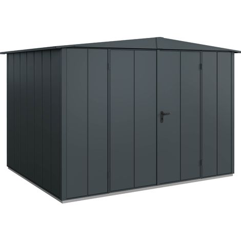 Hörmann Metall-Gerätehaus Berry Modern mit Satteldach Typ 3, 324 x 248 cm, anthrazitgrau, 8 m², 2-flüglige Tür (1/5)