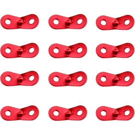 Ensemble de 12 crochets de tension en alliage d'aluminium pour le camping, crochets robustes et antidérapants pour ajuster les cordes de tentes, bâches, randonnées et camping. (1/3)