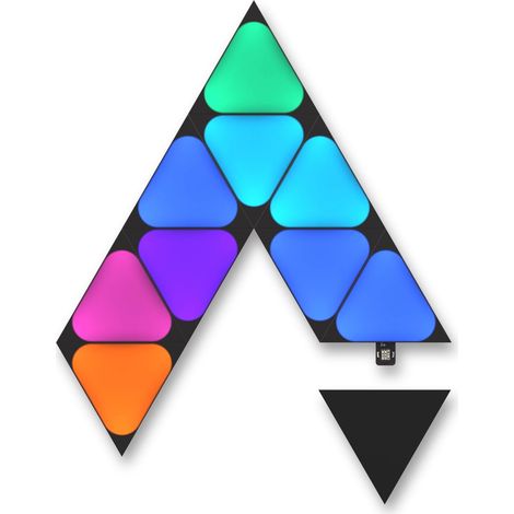 NANOLEAF SHAPES ULTRA BLACK MINI TRIANGLE PACK D'EXTENSION, 10 PANNEAUX LUMINEUX ADDITIONNELS - APPLIQUES MURALES INTÉRIEUR MODU