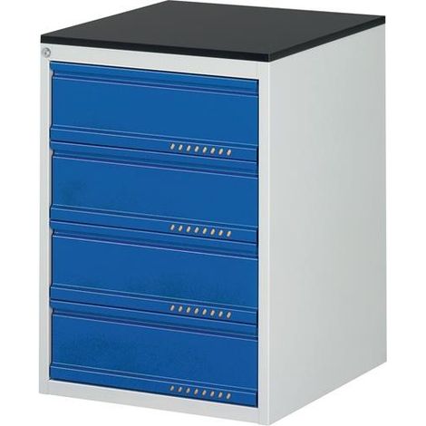 TECWERK Schubladenschrank BK 650 H820xB580xT650mm grau/blau 4 Schubl.Einfach.TECWERK