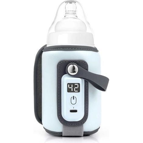 Sac Chauffe-biberon portable USB, 5 niveaux de température réglable, s'adapte à la plupart des biberons, bleu, motif dessin animé, 1 pièce