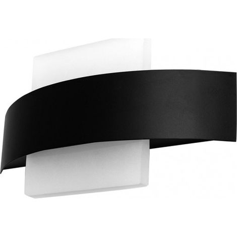 FABRILAMP 171162209 Applicare Spazzatrice da Parete Quadrata 8w 4000k Arco Nero 630 Lm Ip20 13x24x5 Cm