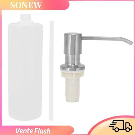 Distributeur De Savon - Acier Inoxydable Brossé - Capacité 350 Ml - Pour Evier Cuisine Salle De Bain - 1 Pièce (1/4)