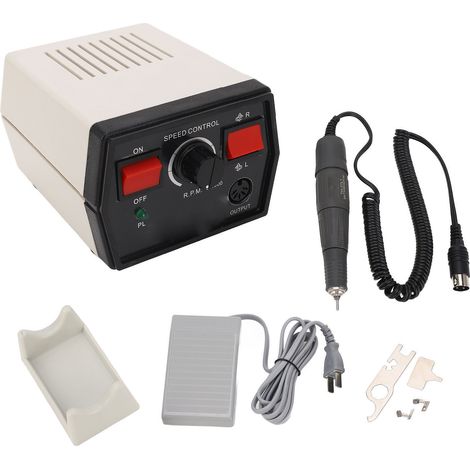 Mikromotor-Poliermaschine, 35.000 U/min, variable Drehzahl, Rechts-/Linkslauf, manuelle Fußpedalsteuerung, 220-V-UK-Stecker (1/5)