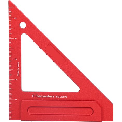 Équerre de vérificationRègle triangulaire en aluminium 6061 pour bricoleurs et artisans – 6 pouces avec graduation précise (1/5)